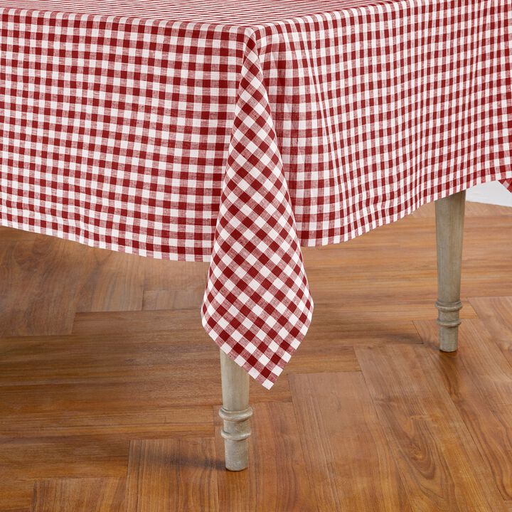 Solino Home 100% Pure Linen Tablecloth | Gingham Check