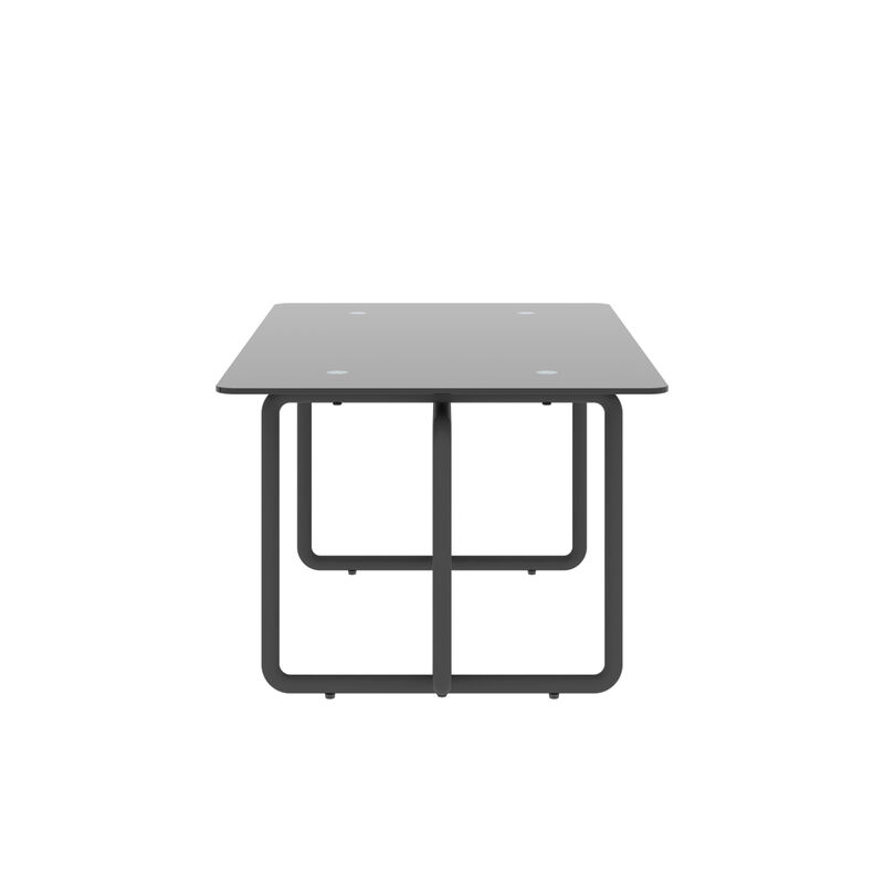 Modern Tempered Glass Tea Table Coffee Table, Table For Living Room, Black
