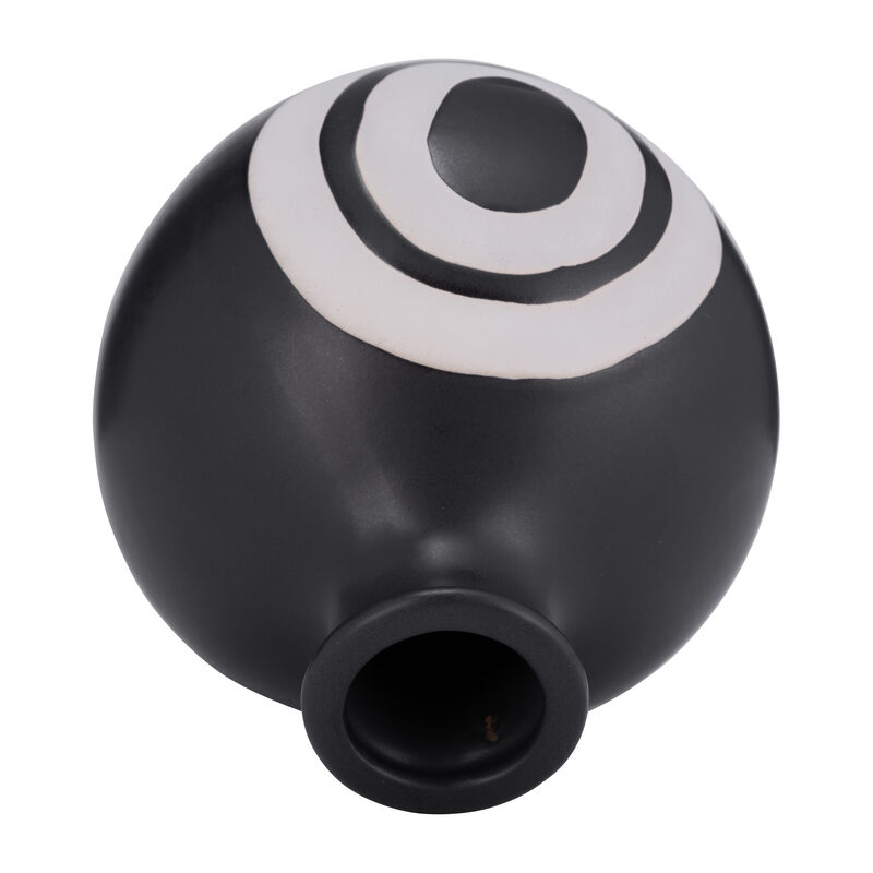 7" Abstract Vase, Black