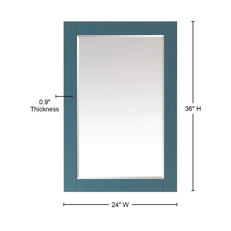 Altair 24 Rectangular Bathroom Wood Framed Wall Mirror in Royal Green