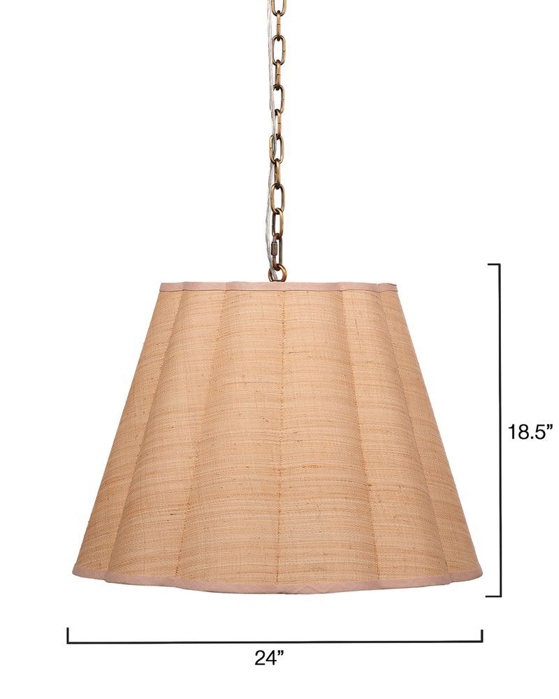 Scalloped Hanging Pendant, Beige