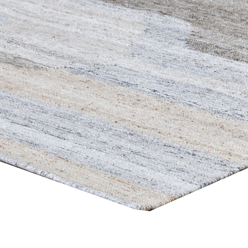 Yuz 2 x 3 Indoor Outdoor Small Area Rug with Beige Gray Abstract Tones - Benzara