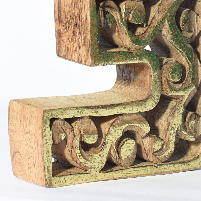 Vintage Natural Gold Handmade Eco-Friendly "3" Numeric Number For Wall Mount & Table Top Décor