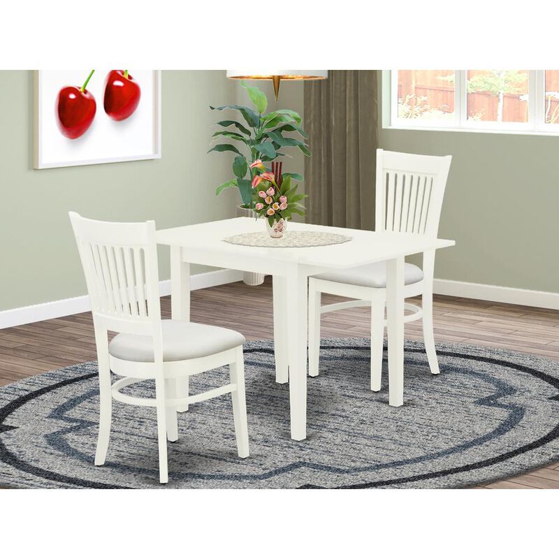 East West Furniture Dining Table- Dining Chairs, NDVA3-LWH-C
