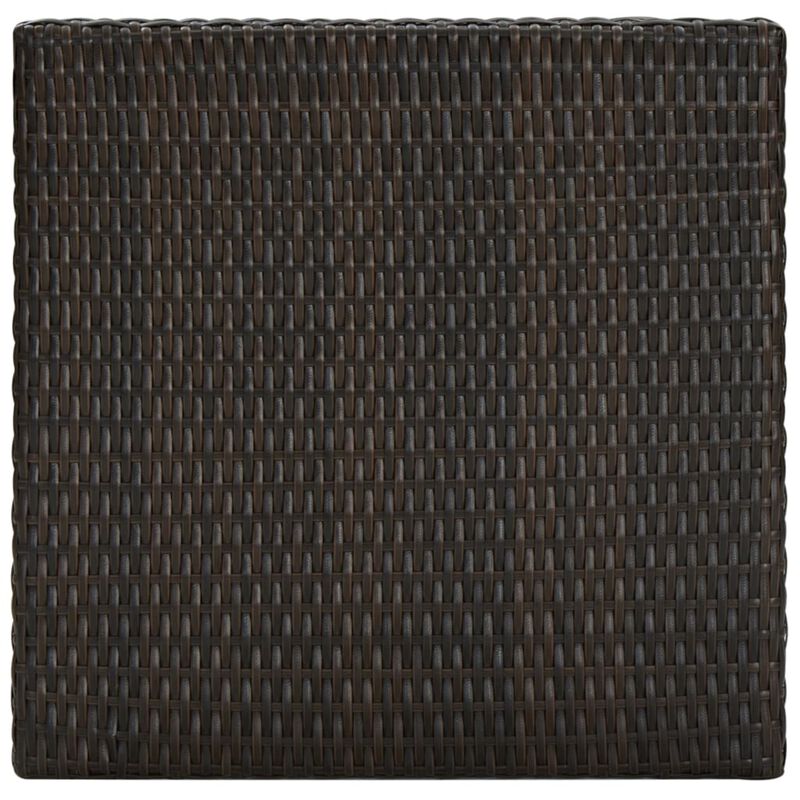 vidaXL 3 Piece Garden Bar Set with Cushions Poly Rattan Brown