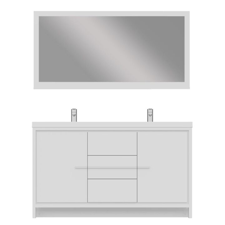 Alya Bath Sortino 60 Modern Double Bathroom Vanity in White