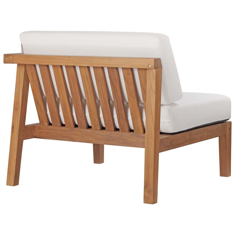 Modway - Bayport Outdoor Patio Teak Wood 2-Seater Loveseat Natural White