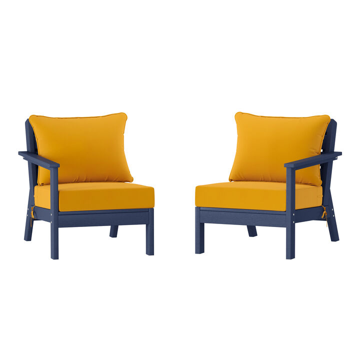 WestinTrends Outdoor Patio HDPE Loveseat Sofa with Patio Cushions
