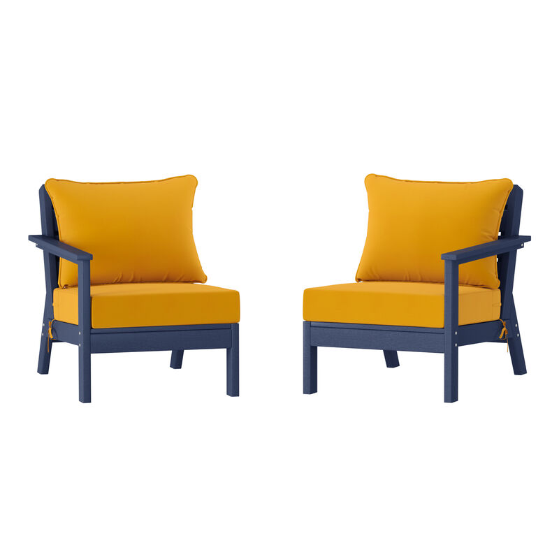 WestinTrends Outdoor Patio HDPE Loveseat Sofa with Patio Cushions