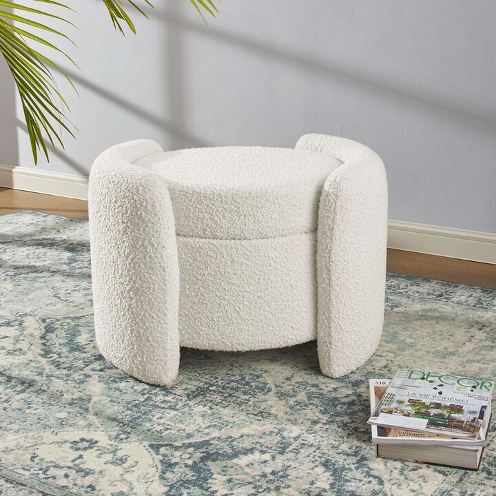Nebula Boucle Upholstered Ottoman