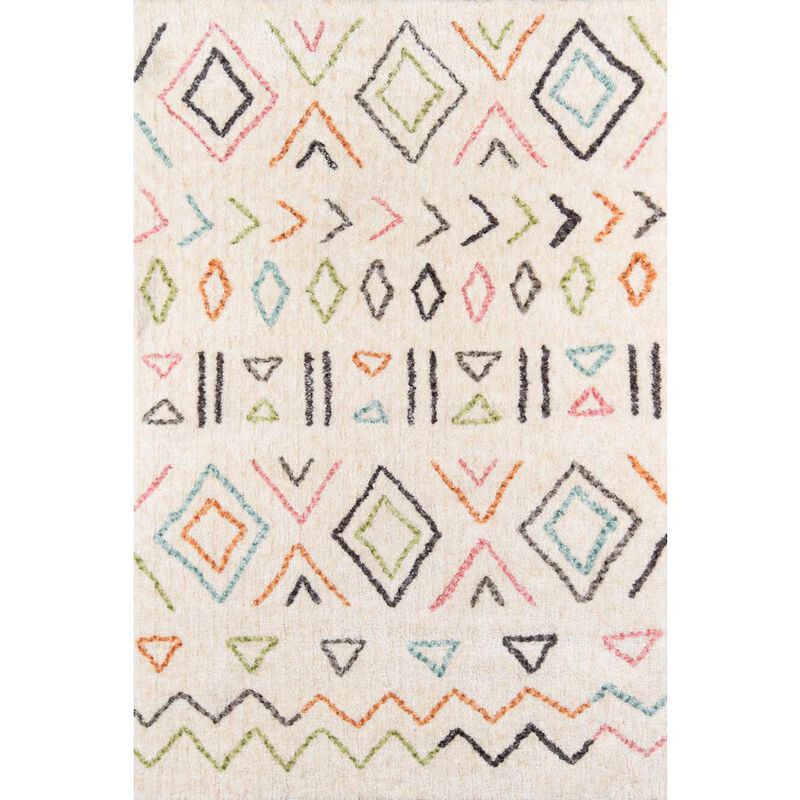 Novogratz Contemporary Rectangle Area Rug, Ivory, 7'6 X 9'6