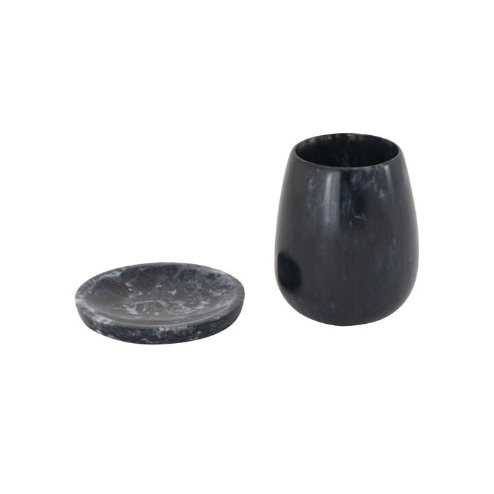 Rounded Blue Swirl Resin Kiddush Cup