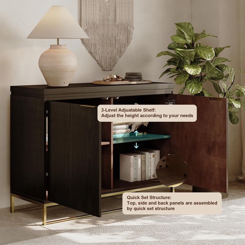 2-door Storage Cabinet,Antique brown