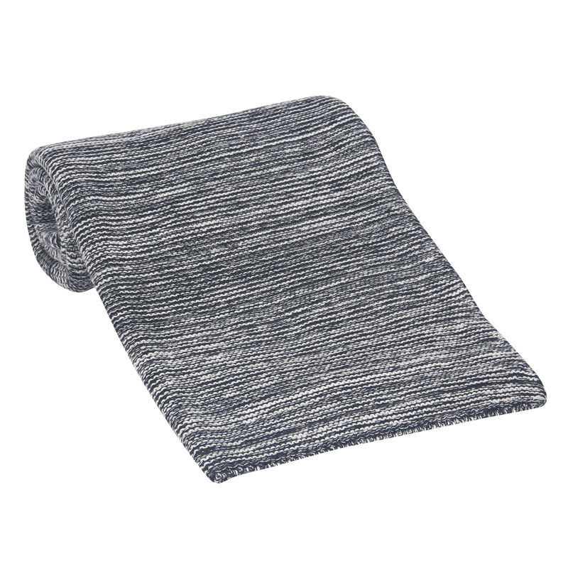 Lambs & Ivy Signature Blue/White 100% Cotton Marl Textured Knit Baby Blanket