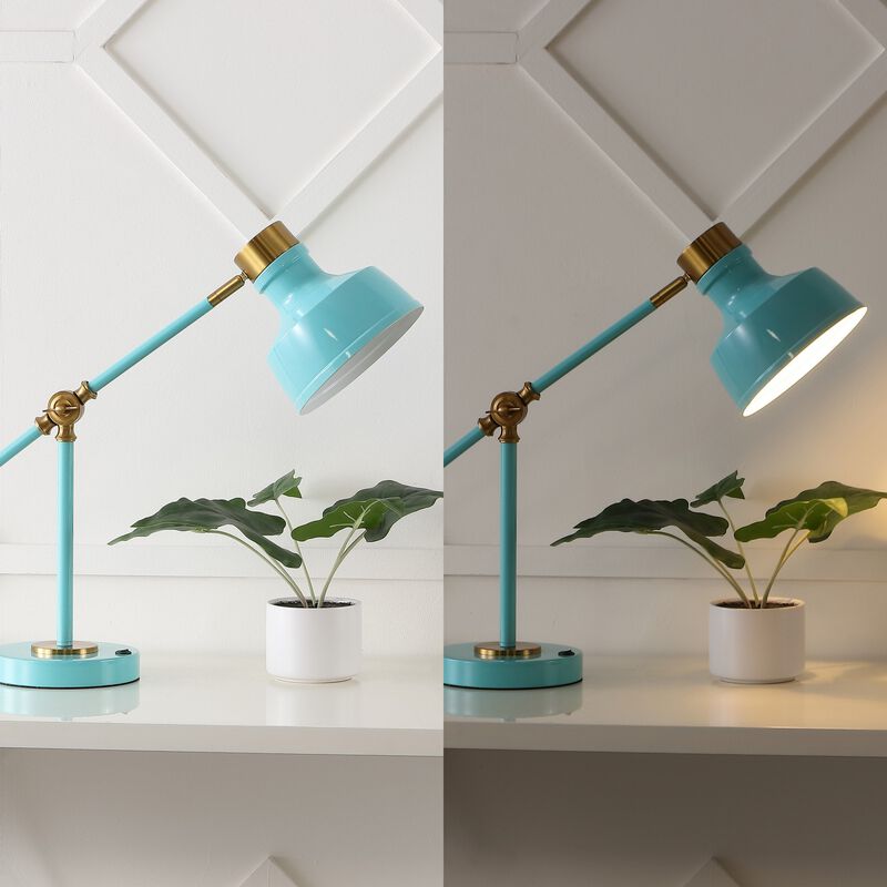 Allegra Classic Farmhouse Adjustable Cantilever LED Task Lamp with USB Charging Port