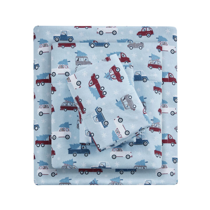 Gracie Mills Persephone 4-Peice Cotton Flannel Sheet Set
