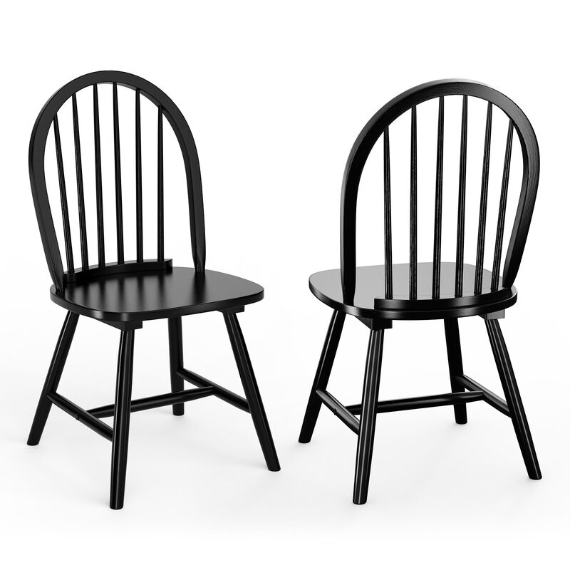 Set of 2 Vintage Wood Chair with Spindle Back for Dining Room