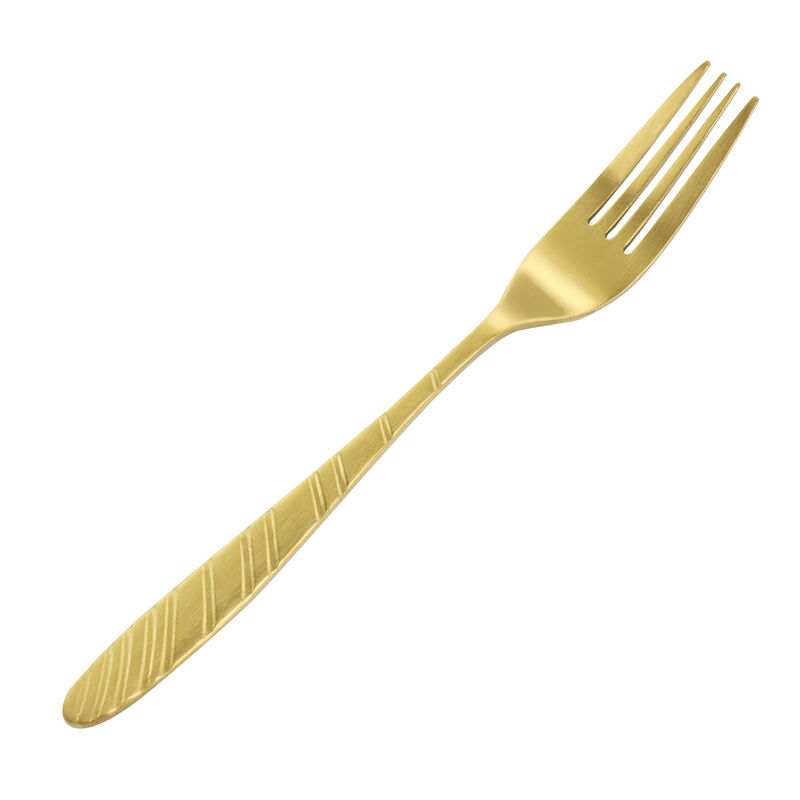 Megachef La Vague 20 Piece Flatware Utensil Set, Stainless Steel Silverware Metal Service for 4 in Matte Gold