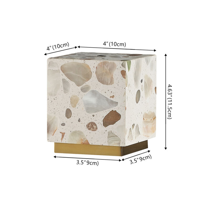 Lara Modern Glam Terrazzo Rechargeable/Cordless Dimmable Integrated LED Mini Table Lamp with Touch Sensor
