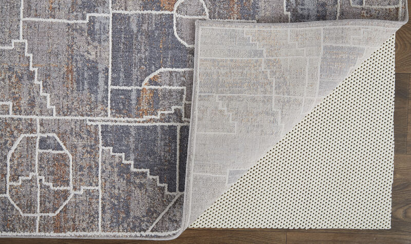 Francisco 39D4F Blue/Gray/Orange 2'10" x 8' Rug