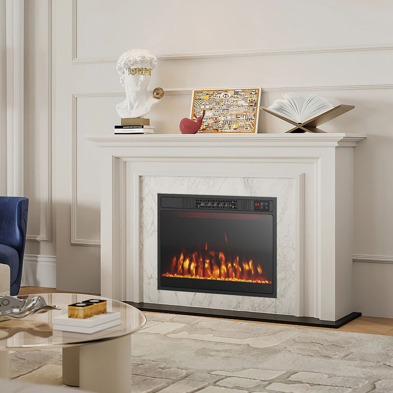 Electric Fireplace Heater with Adjustable Flame Color and Brightness for Home Heating