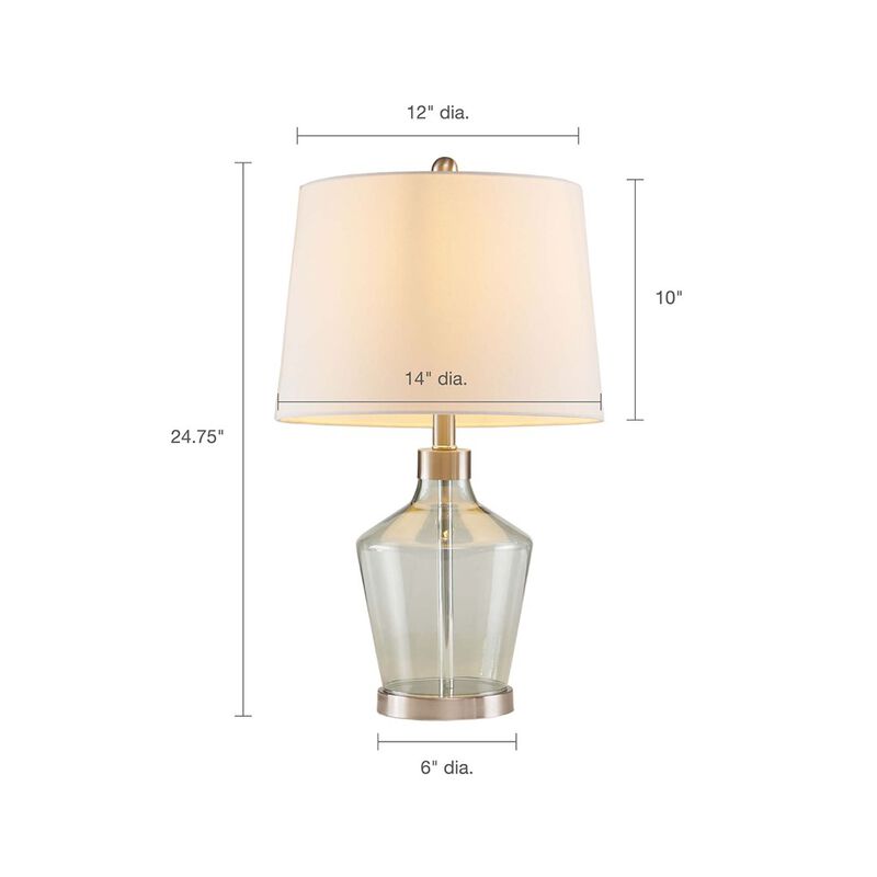 Gracie Mills Ron Set of 2 Angular Glass Table Lamps