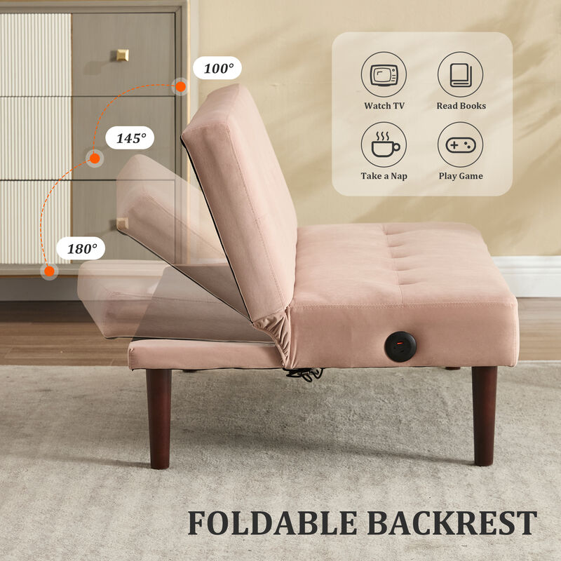 Merax Flannel Fabric Foldable Sofa Recliner Futon