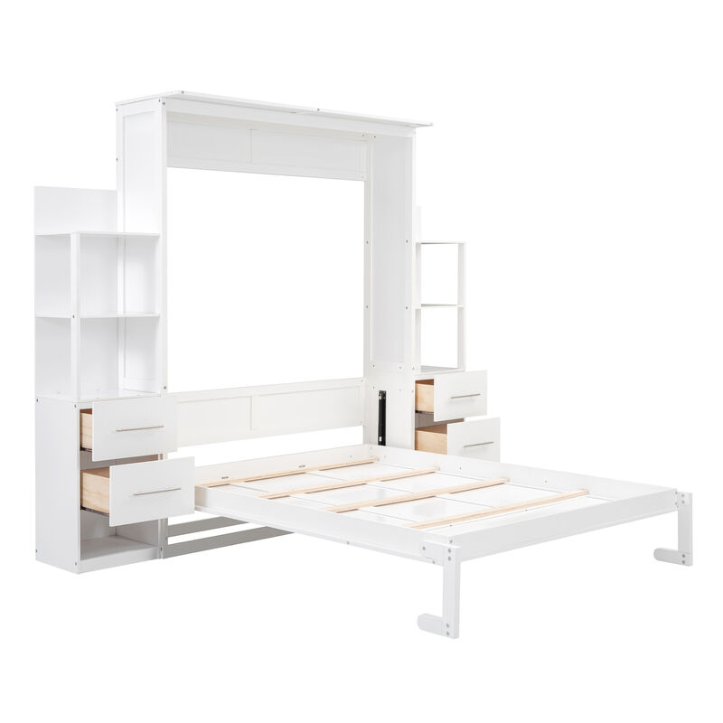 Merax Cabinet Murphy Bed  with LED Lights