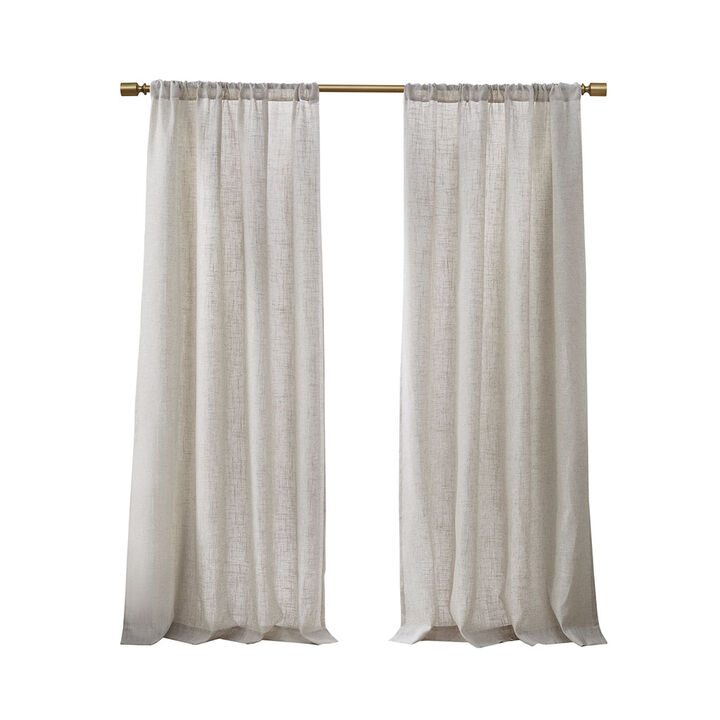 Gracie Mills Eulalie Light Filtering Linen Blend Lightweight Curtain Panel Pair