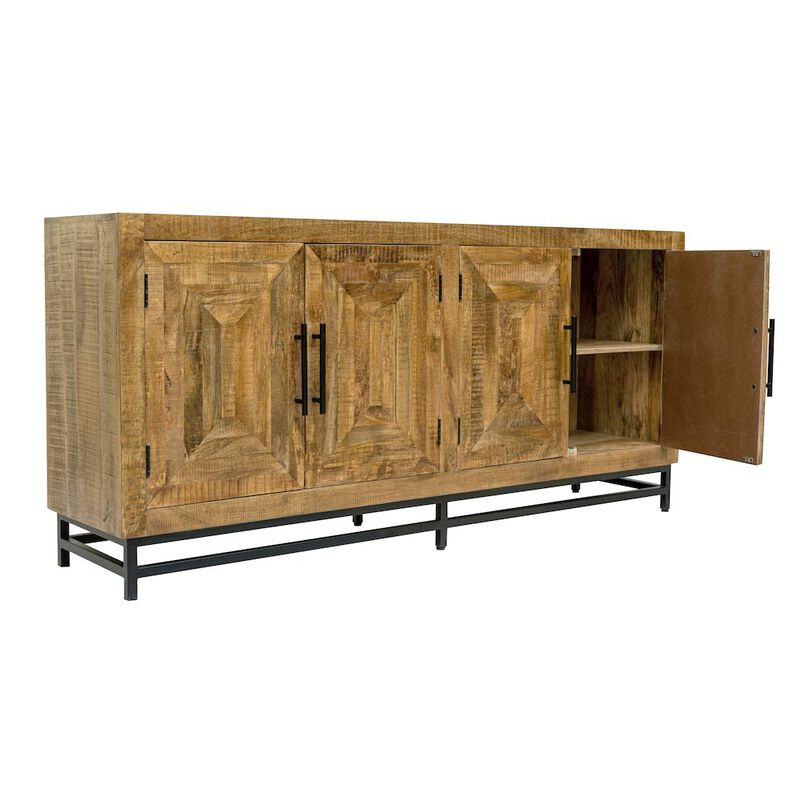 Alex Hamilton Stanton 4 Door Mango Wood Sideboard on an Iron Base