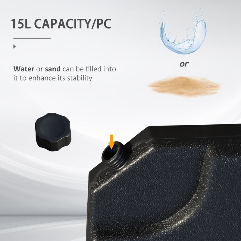 Sturdy Umbrella Support: 4-Piece Black Cantilever Base, 158 lb Capacity