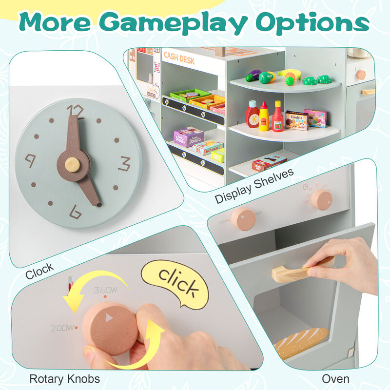 Kids Grocery Store Playset Pretend Play Supermarket Toy for Creative Fun