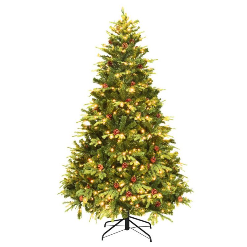 Artificial Christmas Tree with LED Lights and Pine Cones