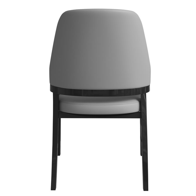 Leisuremod Ethora Collection Modern Wooden Dining Chair in Light Toupe Set of 2