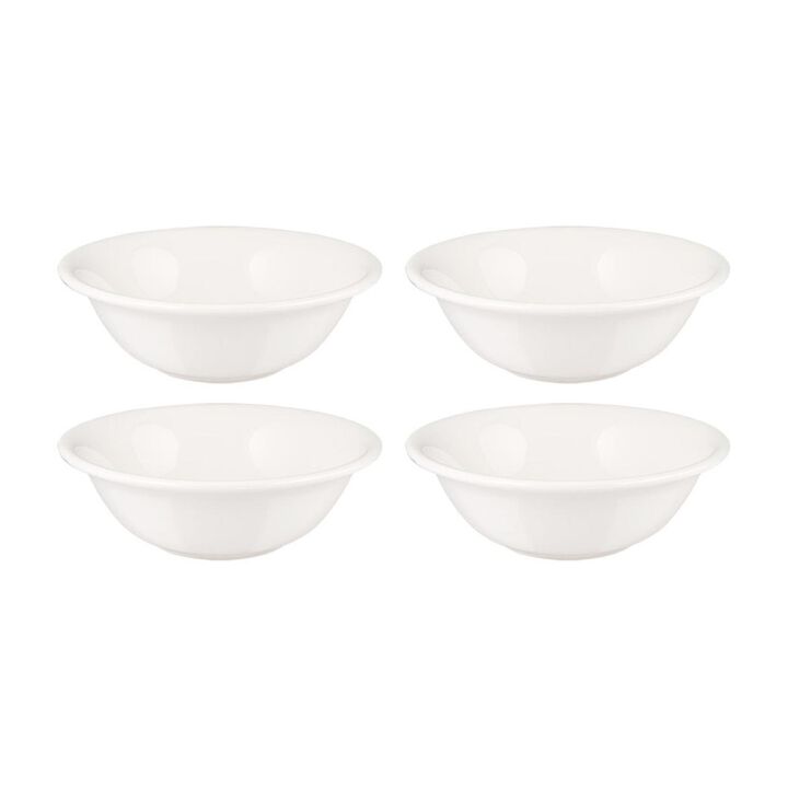 Gourmet dia.6.25" h:2" 13 oz. Round Warm White Porcelain Bowl (Set of 4)