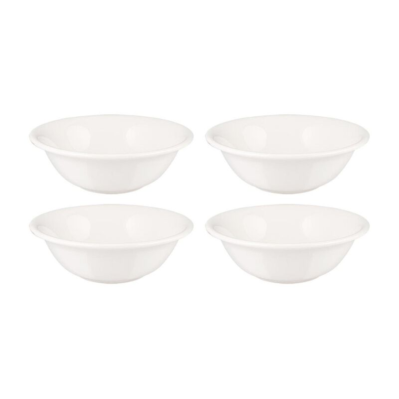 Gourmet dia.6.25" h:2" 13 oz. Round Warm White Porcelain Bowl (Set of 4)