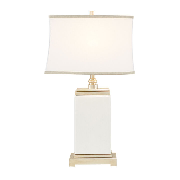 Gracie Mills Debbie Ceramic Table Lamp with Antique Silver Accents