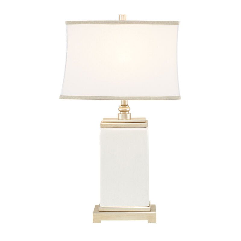 Gracie Mills Debbie Ceramic Table Lamp with Antique Silver Accents