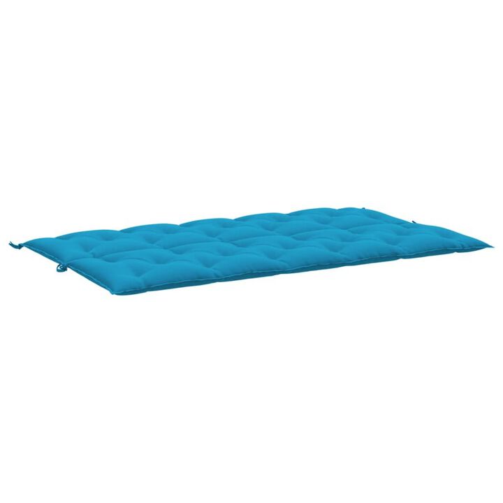 Claire Outdoor Cushion for Bench, 71 Inch, Blue Tufted Oxford Fabric - Benzara