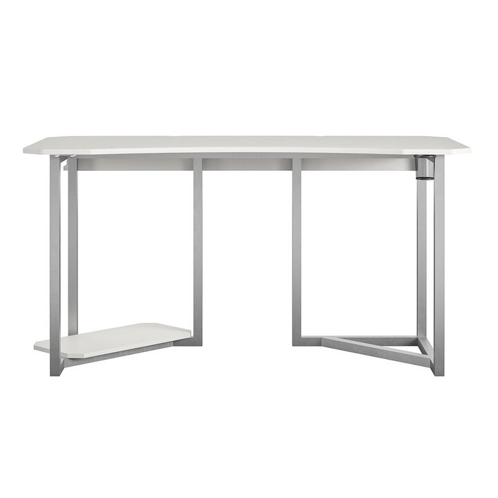 Ntense Quest Gaming Desk with CPU Stand, White