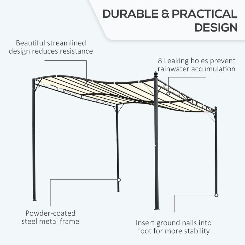 Ivory Backyard Retreat: 10x10 Weather-Resistant Metal Pergola Gazebo