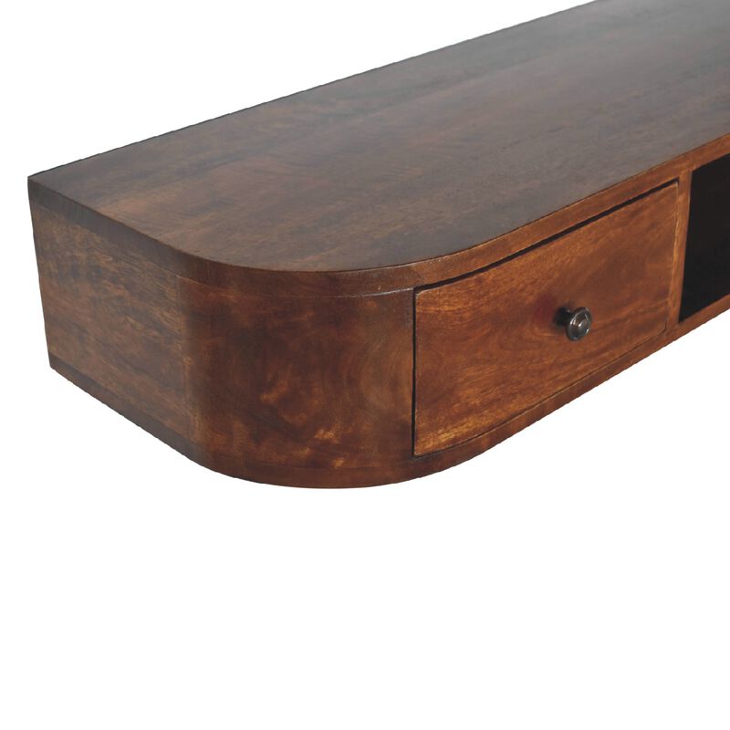 Lunar 2 Drawer Floating  Solid Wood Console