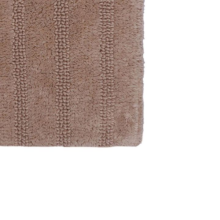 Lavish Striped Soft Plush Cotton Bath Rug 22" X 60" Natural by KnightsBridge