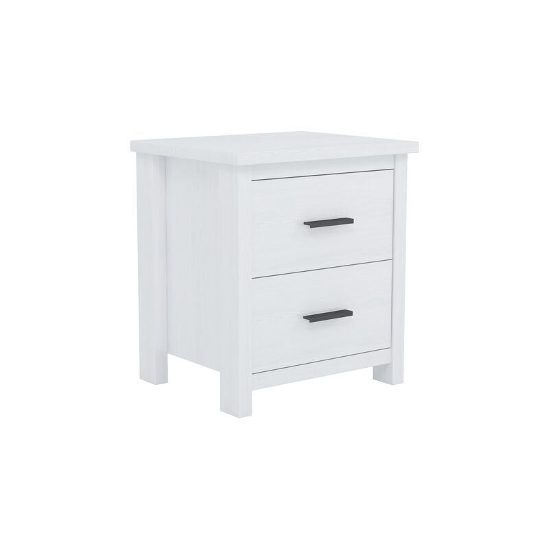 Merax Vintage 2-Drawer White Nightstand for Bedroom