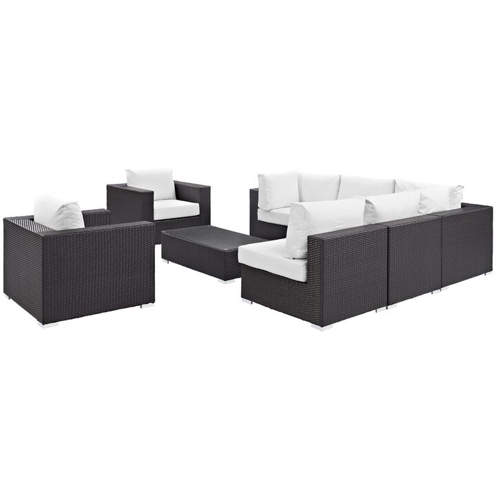 Convene Outdoor Sectional Set - Adjustable, Weather-Resistant, Versatile Patio Furniture with Synthetic Rattan Weave and Aluminum Frame