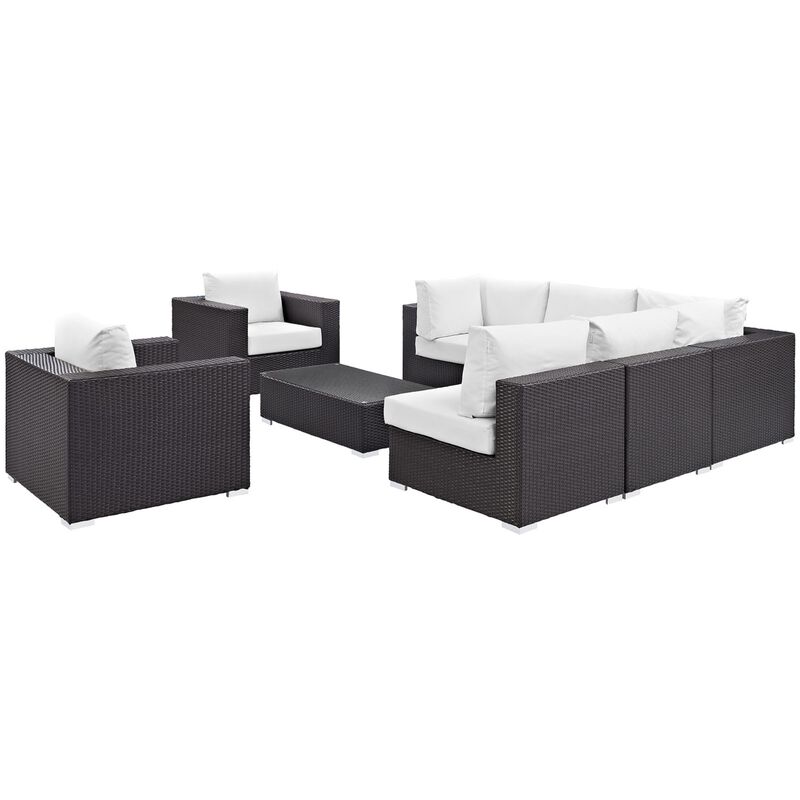 Convene Outdoor Sectional Set - Adjustable, Weather-Resistant, Versatile Patio Furniture with Synthetic Rattan Weave and Aluminum Frame