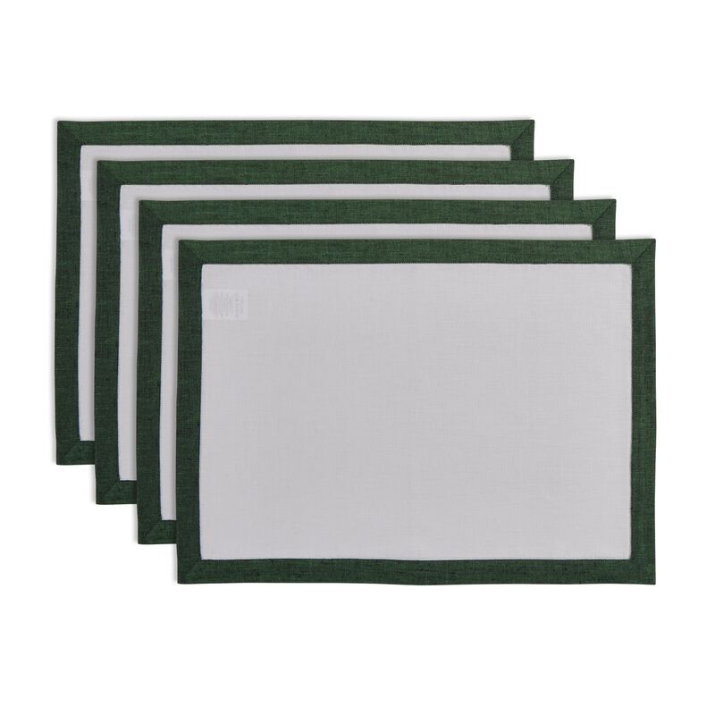 Solino Home 100% Pure Linen Placemats 14 x 19 Inch Set of 4 | Classic