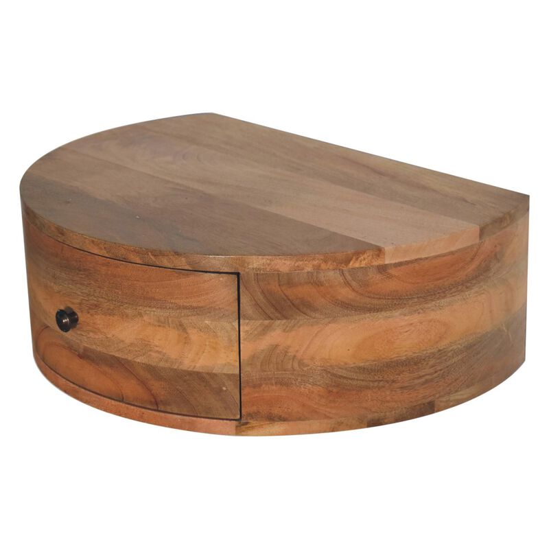 Artisan Furniture Solid Wood Large Wall Mounted Rounded Bedside
