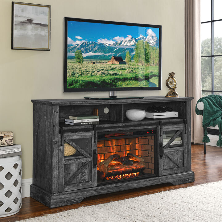 Streamdale 60" Electric Fireplace Media Center (Rustic Oak)