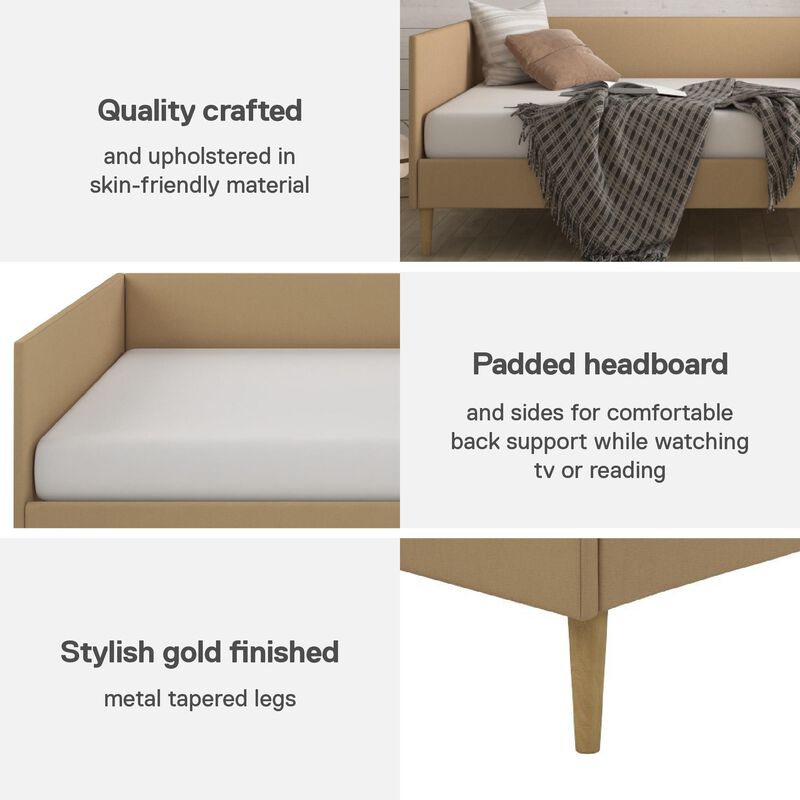 Atwater Living Francis Mid Century Daybed, Full, Tan Linen